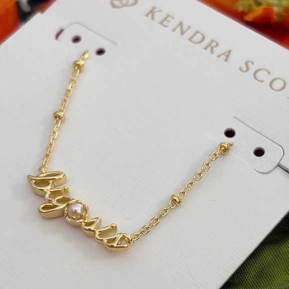 Kendra Scott big sis  Gold Script Necklace - Picture 4 of 5